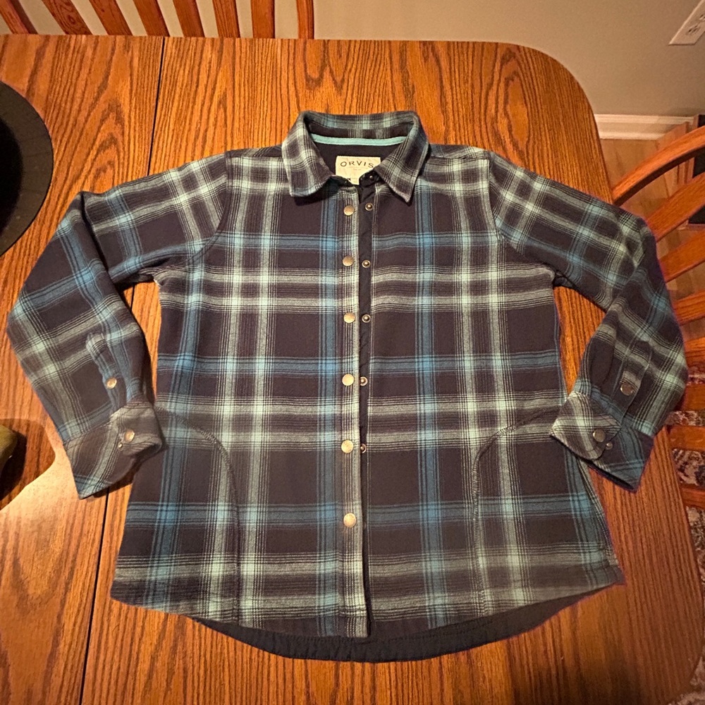 Orvis blue flannel shacket